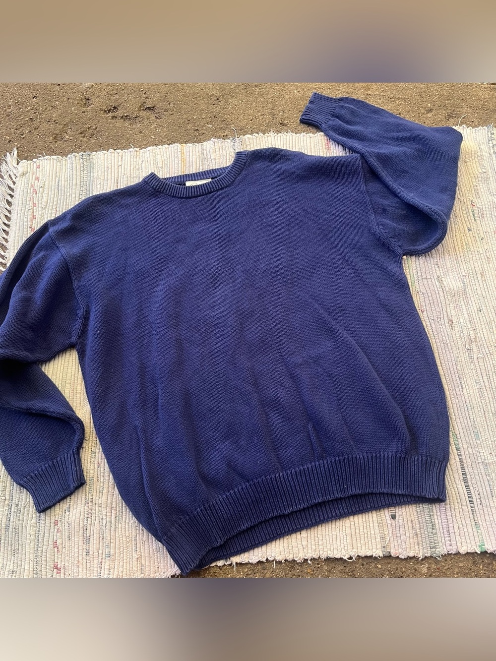 Vintage 100% Cotton heavy Knit Fisherman Sweater Size XL
